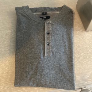 Mens Boss Short Sleeve Shirt. Heather Gray Size XL